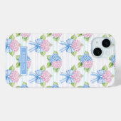 Blaue und rosa Hortensien Case-Mate iPhone Hülle (Rückseite (Horizontal))