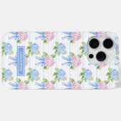 Blaue und rosa Hortensien gestreift Case-Mate iPhone Hülle (Rückseite (Horizontal))