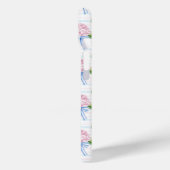 Blaue und rosa Hortensien gestreift Case-Mate iPhone Hülle (Rückseite / Links)
