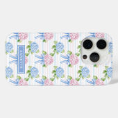 Blaue und rosa Hortensien gestreift Case-Mate iPhone Hülle (Rückseite (Horizontal))