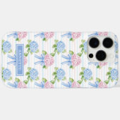Blaue und rosa Hortensien gestreift Case-Mate iPhone Hülle (Rückseite (Horizontal))