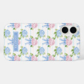 Blaue und rosa Hortensien gestreift Case-Mate iPhone Hülle (Rückseite (Horizontal))