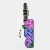 Blaue und rosa Hydrangea-Blume - kundenspezifische Gepäckanhänger (Vorderseite vertikal)