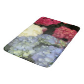 Blaue und rosa Hydrangea Digitale Blume Badematte (Schrägansicht)