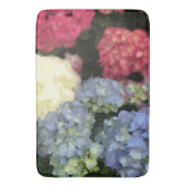 Blaue und rosa Hydrangea Digitale Blume Badematte (Vorderseite Vertikal)