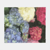 Blaue und rosa Hydrangea Digitale Blume Fleecedecke (Vorderseite (Horizontal))
