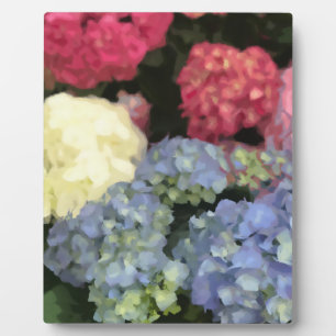 Blaue und rosa Hydrangea Digitale Blume Fotoplatte