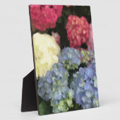 Blaue und rosa Hydrangea Digitale Blume Fotoplatte (Seite)