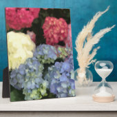 Blaue und rosa Hydrangea Digitale Blume Fotoplatte (Seite)
