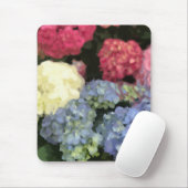 Blaue und rosa Hydrangea Digitale Blume Mousepad (Mit Mouse)