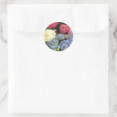 Blaue und rosa Hydrangea Digitale Blume Runder Aufkleber (Tasche)