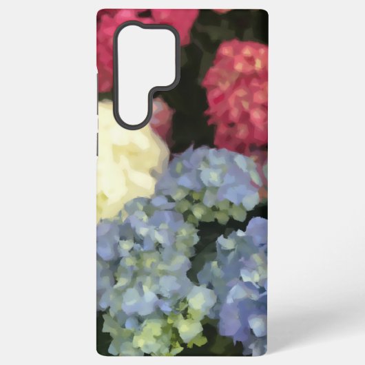 Blaue und rosa Hydrangea Digitale Blume Samsung Galaxy Hülle (Rückseite)