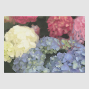 Blaue und rosa Hydrangea Digitale Blume Seidenpapier