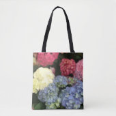 Blaue und rosa Hydrangea Digitale Blume Tasche (Vorderseite)