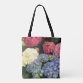 Blaue und rosa Hydrangea Digitale Blume Tasche (Rückseite)