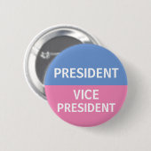 Blaue und rosa Kampagne-Button Button (Vorne & Hinten)
