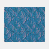Blaue und rosa Korallenriff-Muster Fleecedecke (Vorderseite (Horizontal))