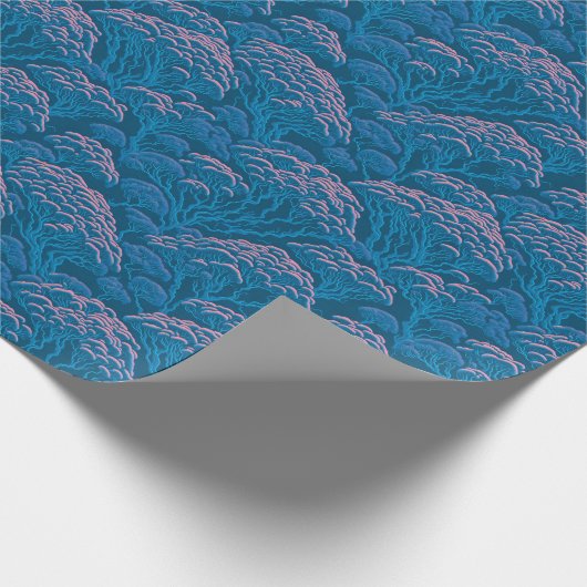 Blaue und rosa Korallenriff-Muster Geschenkpapier (Ecke)