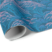 Blaue und rosa Korallenriff-Muster Geschenkpapier (Rolleneckpunkt)