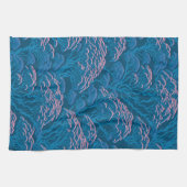 Blaue und rosa Korallenriff-Muster Geschirrtuch (Horizontal)