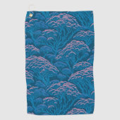 Blaue und rosa Korallenriff-Muster Golfhandtuch (Vorderseite)