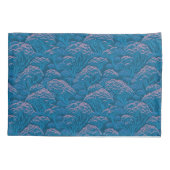 Blaue und rosa Korallenriff-Muster Kissenbezug (Rückseite)