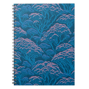 Blaue und rosa Korallenriff-Muster Notizblock