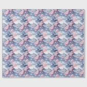 Blaue und rosa Landschaft Geschenkpapier (Flach)