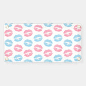 Blaue und rosa Lippenmuster, Lipstick, Kiss Banner (Horizontal)