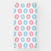 Blaue und rosa Lippenmuster, Lipstick, Kiss Banner (Vertikal)
