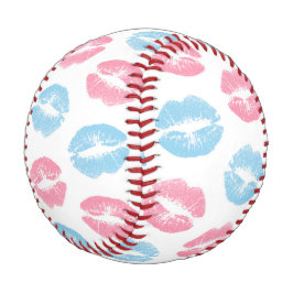 Blaue und rosa Lippenmuster, Lipstick, Kiss Baseball