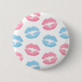 Blaue und rosa Lippenmuster, Lipstick, Kiss Button (Vorderseite)