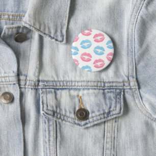 Blaue und rosa Lippenmuster, Lipstick, Kiss Button