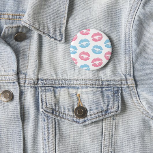 Blaue und rosa Lippenmuster, Lipstick, Kiss Button (Beispiel)