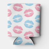 Blaue und rosa Lippenmuster, Lipstick, Kiss Dosenkühler (Vorderseite)