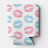 Blaue und rosa Lippenmuster, Lipstick, Kiss Dosenkühler (Rückseite)