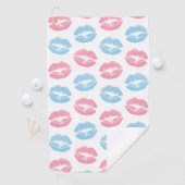 Blaue und rosa Lippenmuster, Lipstick, Kiss Golfhandtuch (Insitu)