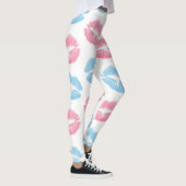 Blaue und rosa Lippenmuster, Lipstick, Kiss Leggings (Rechts)