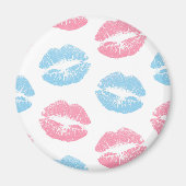 Blaue und rosa Lippenmuster, Lipstick, Kiss Magnet (Vorne)