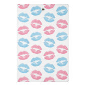 Blaue und rosa Lippenmuster, Lipstick, Kiss Mini Klemmbrett (Rückseite)
