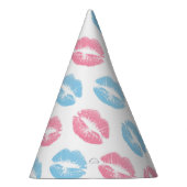 Blaue und rosa Lippenmuster, Lipstick, Kiss Partyhütchen (Rechts)