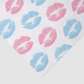 Blaue und rosa Lippenmuster, Lipstick, Kiss Seidenpapier (Ausschnitt)