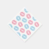 Blaue und rosa Lippenmuster, Lipstick, Kiss Serviette (Ecke)