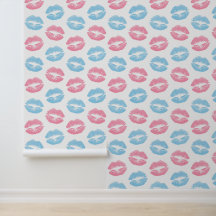 Blaue und rosa Lippenmuster, Lipstick, Kiss