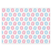 Blaue und rosa Lippenmuster, Lipstick, Kiss Tischdecke (Vorderseite (Horizontal))
