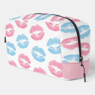 Blaue und rosa Lippenmuster, Lipstick, Kiss Waschbeutel