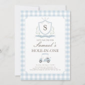 Blaue und rosa Loch in einem Geburtstag Einladung (Vorderseite)