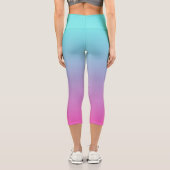 Blaue und rosa Ober Gefälle Hoher Waisted Capris (Rückseite)