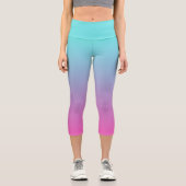 Blaue und rosa Ober Gefälle Hoher Waisted Capris (Vorderseite)