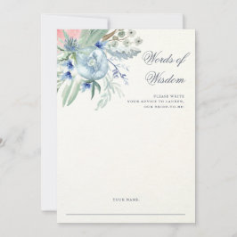 Blaue und rosa Peony | Brautparty Advisor Card Hinweiskarte